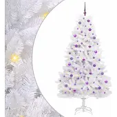 Syfax Kunstmatige Inklapbare Kerstboom Wit 210 cm PVC en staal