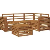 vidaXL Buiten bank set 5 st Naturel Polyester