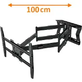 XTRARM Cratos 100 cm Double Rotate VESA 600 TV Beugel zwart - 45 t/m 100 inch schermen