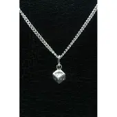 MOOYE ® - Collectie Zilveren Dobbelsteen ketting hanger - klein