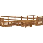 vidaXL Buiten bank set 7 st Naturel Polyester