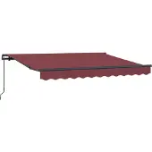 vidaXL Uitschuifbare luifel Bordeauxrood 300 x 200 cm Stof