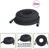 The Living Store Irrigatieslang - Druppelslang - Druppelslang 0,6'' 25 m rubber zwart - Waterslang - Tuinbewatering - Rubber Slang