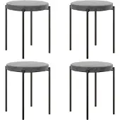 HOMCOM -Esszimmerhocker-Polyester, Metall-41,5L x 41,5B x 46H cm-Dunkelgrau