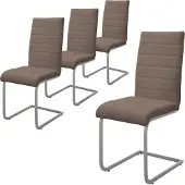 ML-Design Set van 4 eetkamerstoelen Levi kunstleer | kunstleer bruin 40x102x57 cm eetkamerstoelen | NADUVI