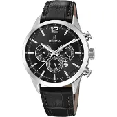 Festina Chronograaf Timeless Chronograph Horloge, quartz, herenhorloge, stopwatchfunctie, leren band