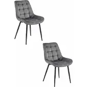 Leobert BERA stoel - donkergrijs fluweel / zwarte poten x 2