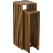 Jline Set of 2 side tables cubic recycle teak natural