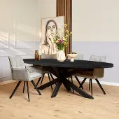 Starfurn - Eettafel Denver - Zwart - 100x210x76 cm