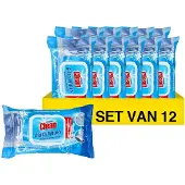 At Home Aanbieding: 12x Clean hygiënische doekjes glas (40 stuks)