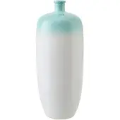 J-Line vaas - keramiek - muntgroen/wit - small