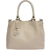 Roberta M Beige Rundleer Tas