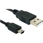 DeLOCK 82311, 3 meter, USB A, Mini-USB B, USB 2.0, mannelijk/mannelijk, zwart