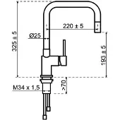 Lanesto Quadrato Eenhendelkeukenmengkraan Sturdy Black Zwart met uittrekbare perlator 251268
