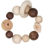Goki Baby Bijtring: OLIFANT diam.8cm, met elastiek, hout, in vensterdoos