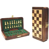 HOT Games 670940 - Schaakcassette magnetisch - Palm/palisander ingelegd hout 19x9cm