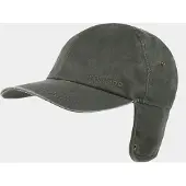 Hatland Trick - Verweerd katoenen pet met oorflap - Olijf groen - Assorti - XL