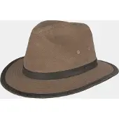 Hatland Donoven - Katoenen fedora hoed - Bruin - Assorti - L