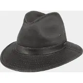 Hatland Orville - Verweerd katoenen hoed - Antraciet - Assorti - L