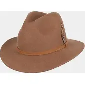 Hatland Burundy - Wollen hoed met veer - Tan - Assorti - XL