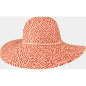 Hatland Belle - Toyo flaphoed met brede rand - Rood - Assorti - One size