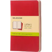 Moleskine Cahier Journals - Large - Blanco - Rood - set van 3