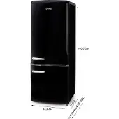 Domo DO91706R Retro Koel-Vriescombinatie - Energieklasse D - 191 L - Zwart