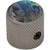 Boston KBN-237 Dome Knoop met Abalone Inleg - Zwart Nikkel 18x18mm