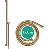 Hansgrohe Unica glijstang S Puro 90 cm met easy slide schuifstuk en Isiflex doucheslang 160 cm, Brushed Bronze