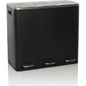 Hjh OFFICE Afvalverzamelaar / afvalscheidingssysteem Clean 9 - 54L (3x18L) staal zwart