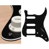 Boston ST-323-B pickguard, Stallion, SSH, 3 pot holes, 3-5 switch, 3 ply, black