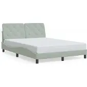 vidaXL Bedframe zonder matras 180x200 cm fluweel lichtgrijs