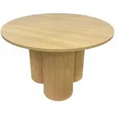 Oviala - Moderne ronde eettafel 120 cm licht houtlook - Maggy
