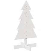 vidaXL Kerstdecoratie kerstboom 120 cm massief grenenhout wit