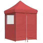 Syfax Partytent inklapbaar pop-up met 4 zijwanden bordeauxrood