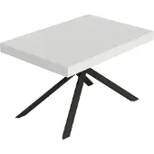 Itamoby Niket uittrektafel 140/224x80 cm, esdoornhout, wit, met poten in antracietgrijs