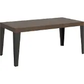 Itamoby Uittrektafel 200/460x90 cm, notenhoutfineer, poten in antracietkleur