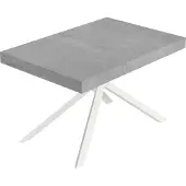 Itamoby Niket uittrektafel 140/244x90 cm, poten in betonlook, wit