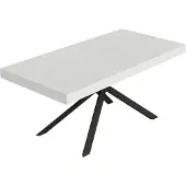 Itamoby Niket uittrektafel, 200/304 x 90 cm, esdoornhout, wit, poten in antracietgrijs