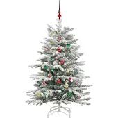 vidaXL Kunstmatige Hinged Kerstboom Wit 150 cm PE en PVC