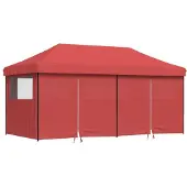 Syfax Partytent inklapbaar pop-up met 4 zijwanden bordeauxrood