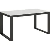 Itamoby Uittrekbare tafel 90x160/420 cm, model Tecno Evolution, met een wit beuken frame in antraciet
