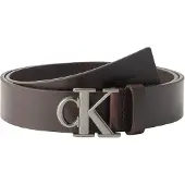 Calvin Klein Riem 'Smooth Monogram Buckle' donkerbruin