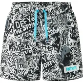 Name it Zwemshorts 'NKMMARKI FORTNITE' zwart / wit
