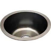 Easybuy Spoelbak, roestvrij staal. Wastafel. Inbouw wastafel. Opzetwastafel. Mini, grijs, rond, wassen