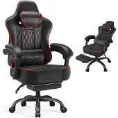 GTPLAYER Gamingstoel, kantoel, ergonomische computerstoel, verstelbare draaistoel, armleuningen met synchroonmechanisme, lendensteun, hoofdkussen