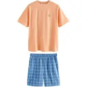 Next Pyjama kort blauw / pastelblauw / groen / zalm roze
