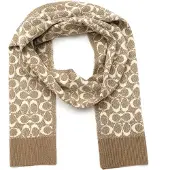 Coach Sjaal 'METALLIC SIGNATURE C SCARF' beige / wit