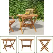 The Living Store : Opklapbare tuintafel, 90x75 cm, massief acaciahout