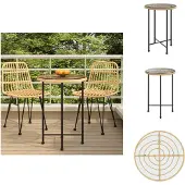 vidaXL Eettafel Ø55 cm, glas en staal - Tuintafels